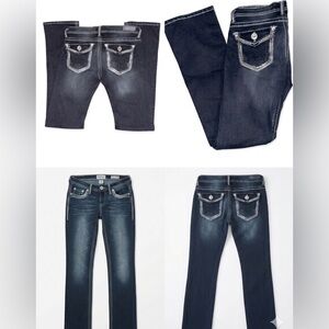 Daytrip Buckle Bootcut Jeans Dark Wash Flap Pocket Western Stretch denim.